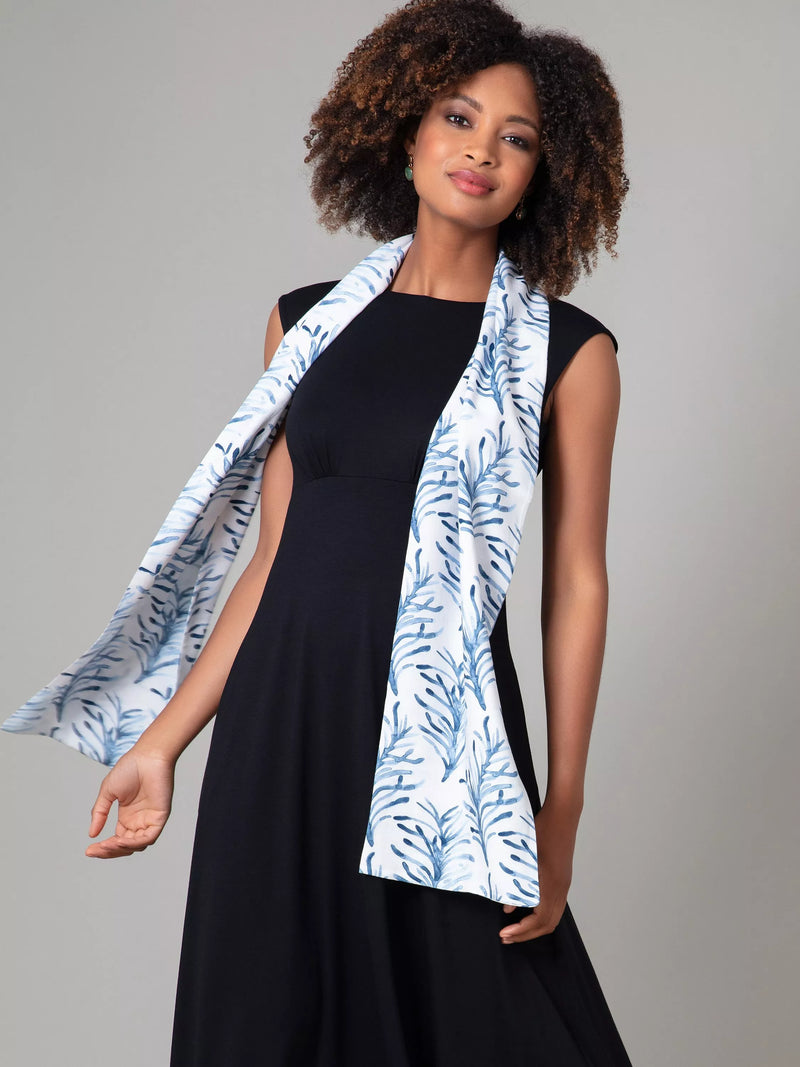 Alie Street scarf blue white floral (British brand)