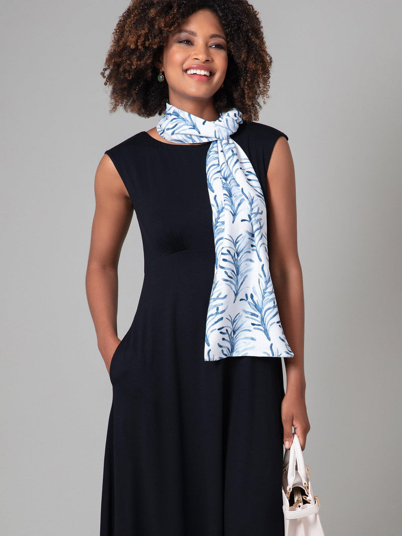 Alie Street scarf blue white floral (British brand)