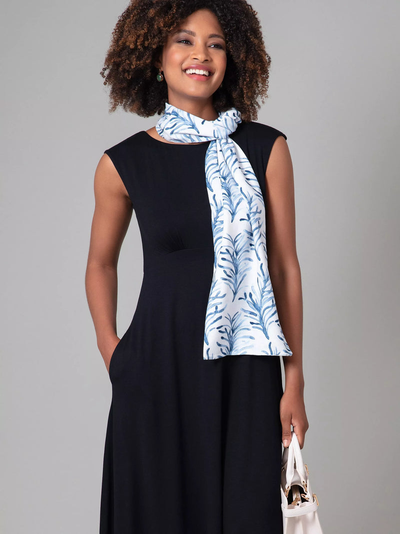 Alie Street scarf blue white floral (British brand)