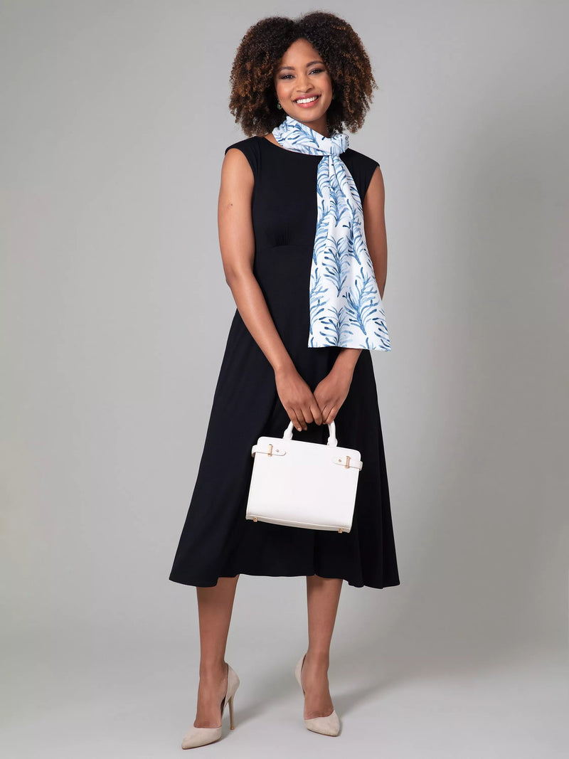 Alie Street scarf blue white floral (British brand)