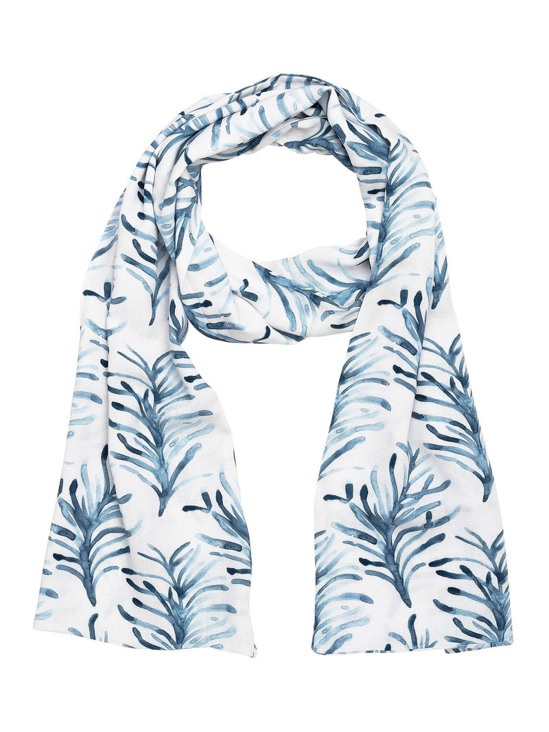 Alie Street scarf blue white floral (British brand)