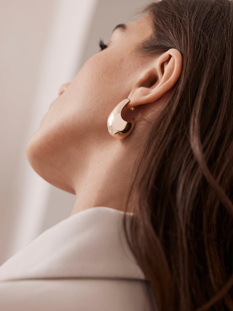 Mint Velvet domed drop earrings gold - British product