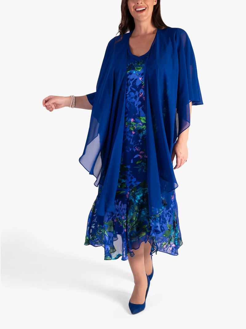 chesca Chiffon Shawl Cobalt, imported from the UK