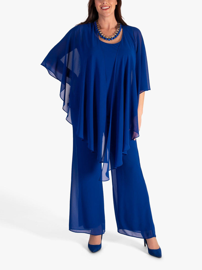 chesca Chiffon Shawl Cobalt, imported from the UK