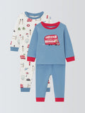 Kids Cotton Pyjamas with London Print, Pack of 2