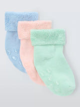 John Lewis John Lewis Baby Organic Terry Cotton Socks Pack of 3 Multi- Buy online at McGrocer