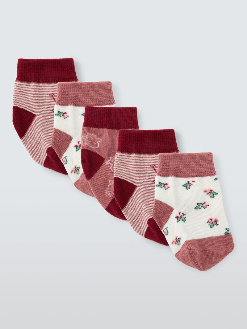 John Lewis baby hedgehog stripe socks pack of 5, UK version
