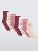 John Lewis John Lewis Pony Frill Top Socks Multi Pack of 7- Buy online at McGrocer