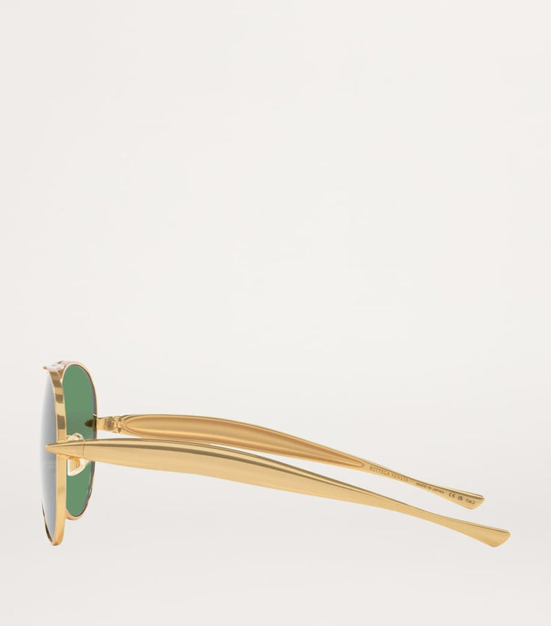 Bottega Veneta green-tinted aviator sunglasses (British brand)