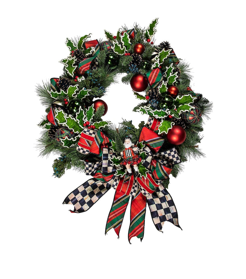 MacKenzie-Childs Tartastic wreath with lights and tartan - British product
