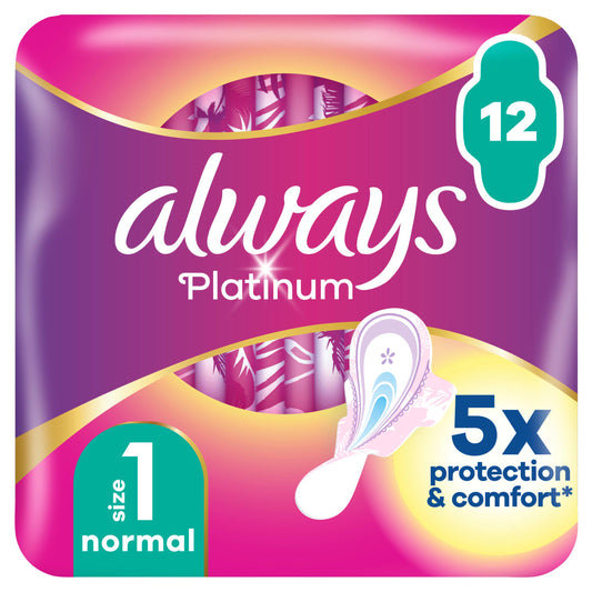 Always Platinum Normal (Size 1) Sanitary Towels Wings x12
