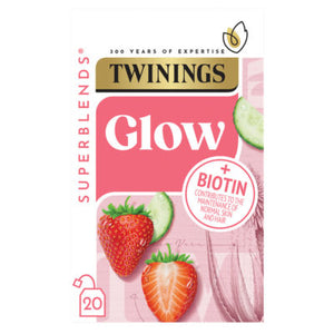 Twinings Superblends Glow with Strawberry, Cucumber and Green Tea, 20 Tea Bags