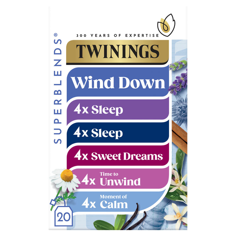 Twinings Superblends Wind Down herbal tea bags 20 bags 33.3g (British brand)