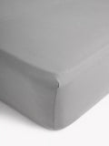 John Lewis Comfy & Relaxed 300 Thread Count Washed Cotton Fitted Sheet - White Single