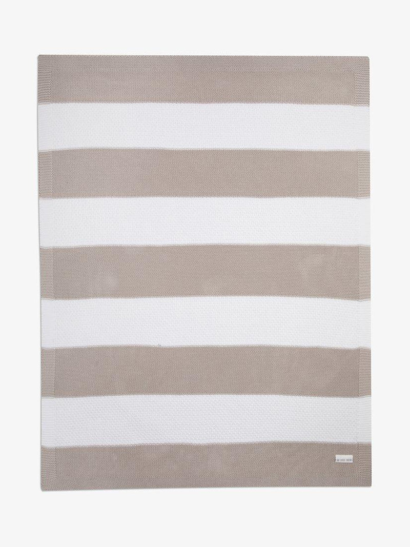 Little Tailor gestreifte, superweiche Babydecke aus Baumwollstrick, UK-Version
