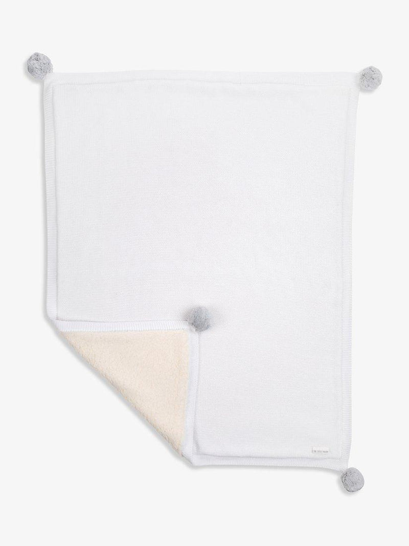 The Little Tailor pom pom baby blanket soft plush reverse, UK version