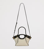 Balmain small canvas tote bag with leather trims - British product