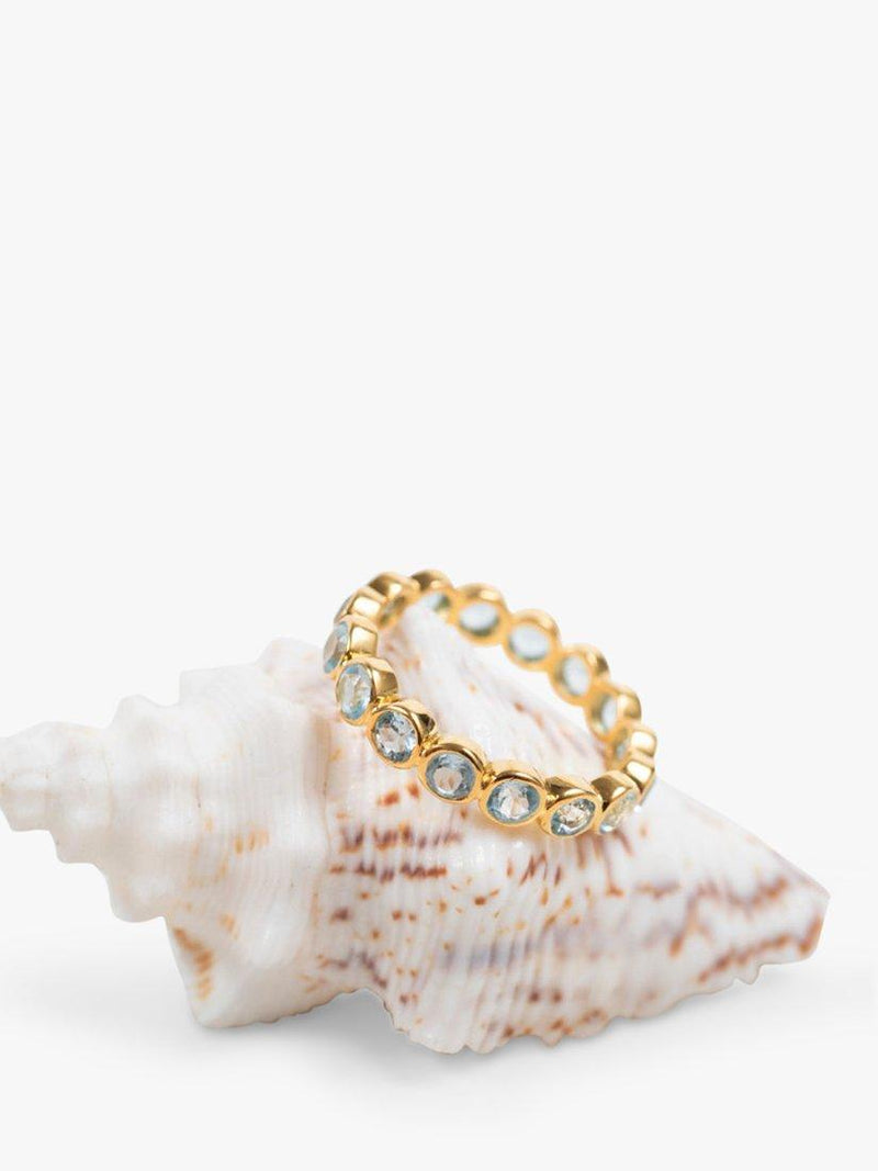 Auree Topaz Bandring Blau Gold (Britische Marke)
