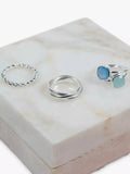 Auree Mondello cushion cocktail ring blue chalcedony sterling silver, UK version