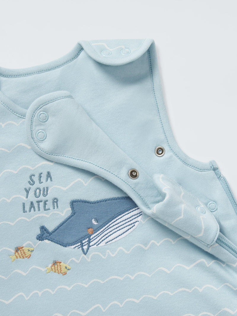 John Lewis Baby Whale Cotton Sleeping Bag, UK version