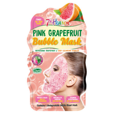 7th Heaven pink grapefruit bubble sheet mask, UK version