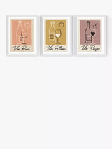John Lewis EAST END PRINTS Telegramme Paper Co Vino Framed Print Set of 3 - 30x40cm- Buy online at McGrocer