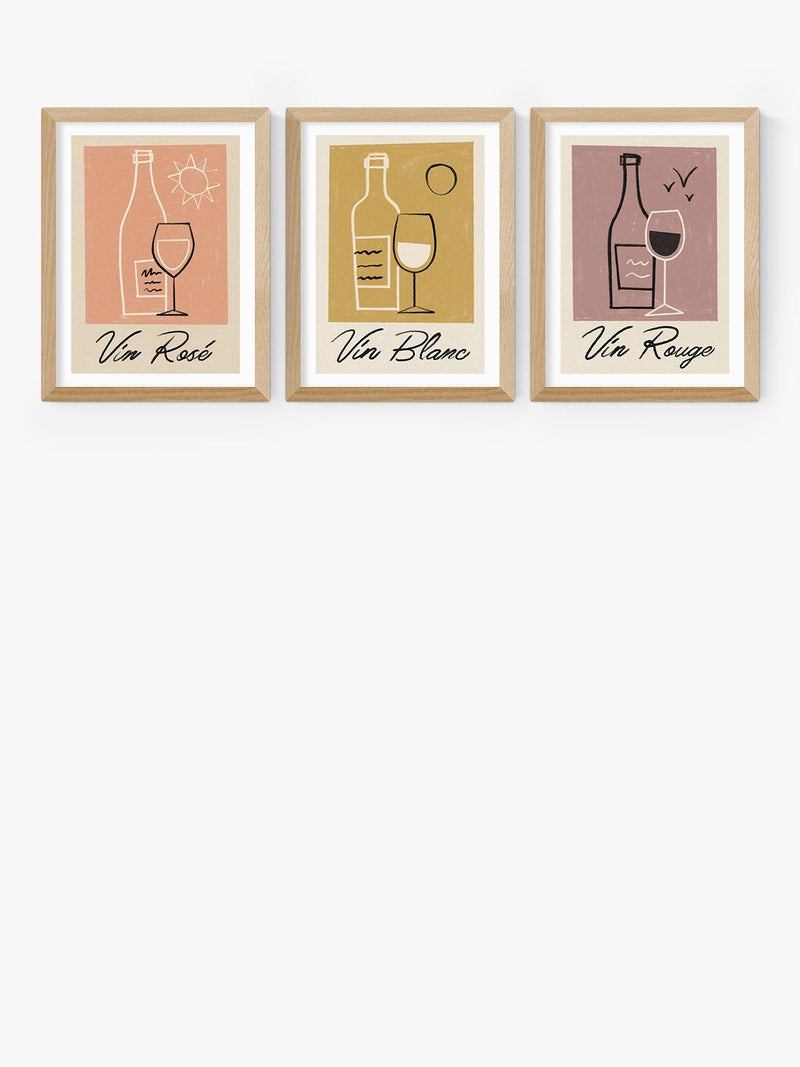 EAST END PRINTS Vino framed print set 30x40cm, imported from the UK