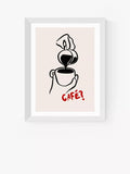 EAST END PRINTS SimplyExtraJordanary 'Cafe' Framed Print - Oak Frame 43.4 x 33.4cm