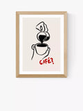 EAST END PRINTS SimplyExtraJordanary 'Cafe' Framed Print - Black Frame 33.4 x 28.4cm