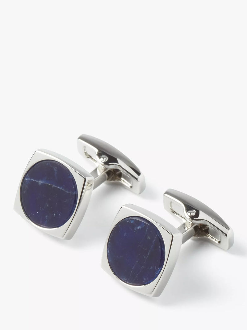 Simon Carter Largo Sodalite cufflinks mid blue, imported from the UK