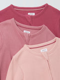 John Lewis Cotton Ribbed Baby Sleepsuit Pack of 3, UK version