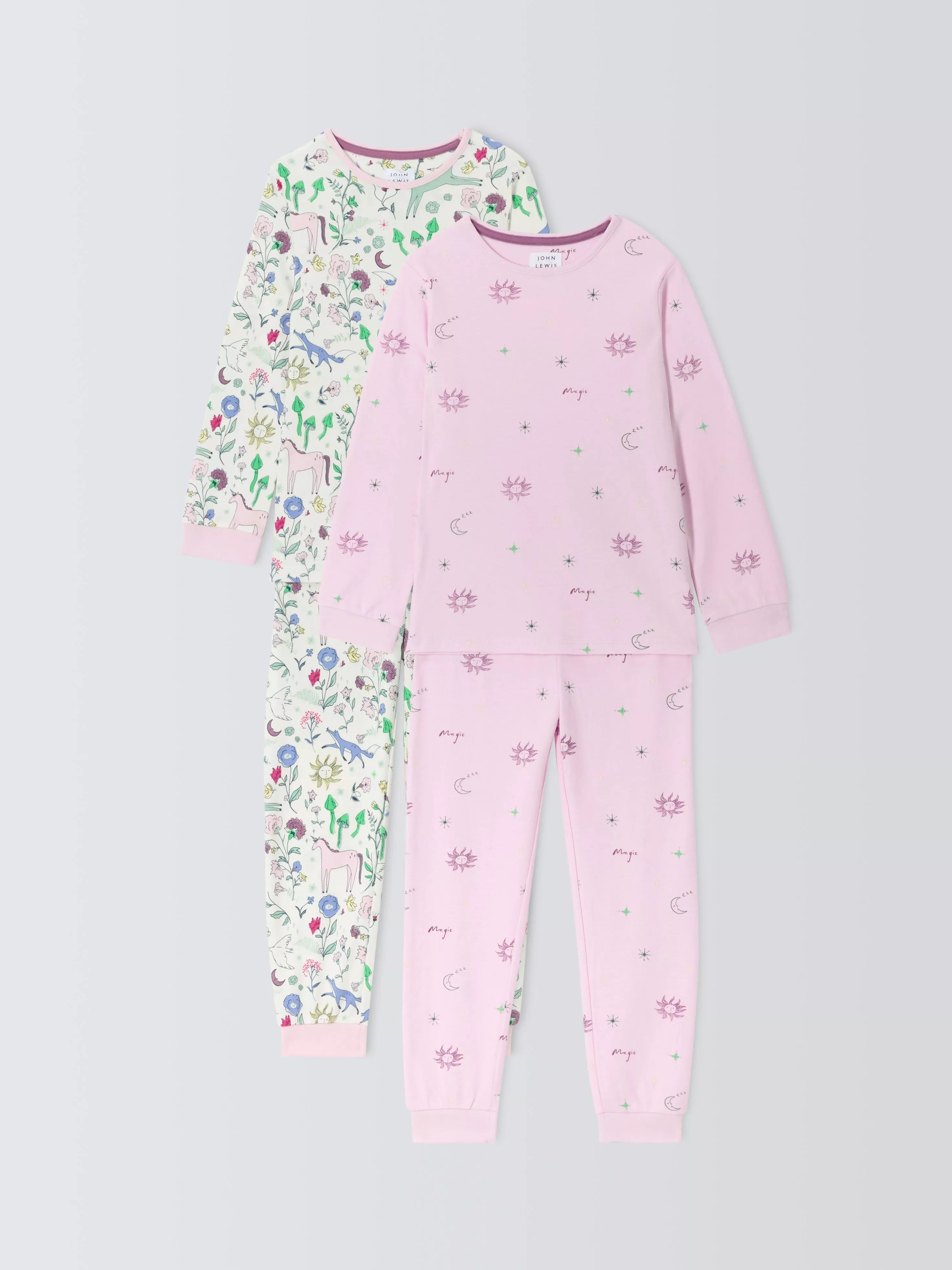 John Lewis Kids' Magic Folk Tale Pyjama Set, Pack of 2, Multi - McGrocer