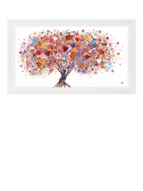 John Lewis John Lewis Sara Otter 'Tree Of Hearts' Framed Print, Pink/Multi, 71cm x 121cm- Buy online at McGrocer