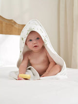 John Lewis Truly Baby Eucalyptus Print Hooded Baby Towel White/Multi- Buy online at McGrocer