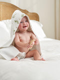 Truly eucalyptus print hooded baby towel, UK version