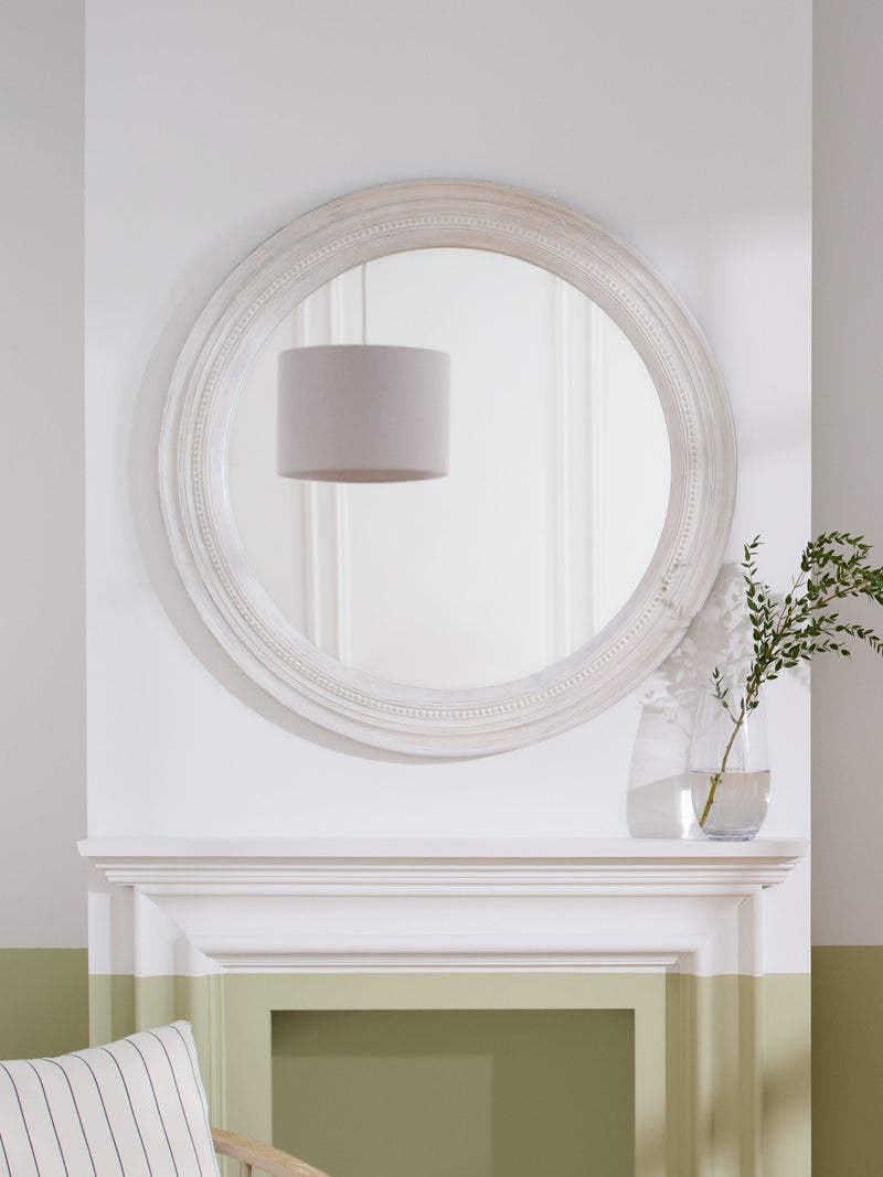 John Lewis round hand-carved coastal wall mirror 80cm (British brand)
