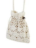 Yumi crochet bag white bead trim crossbody - UK version