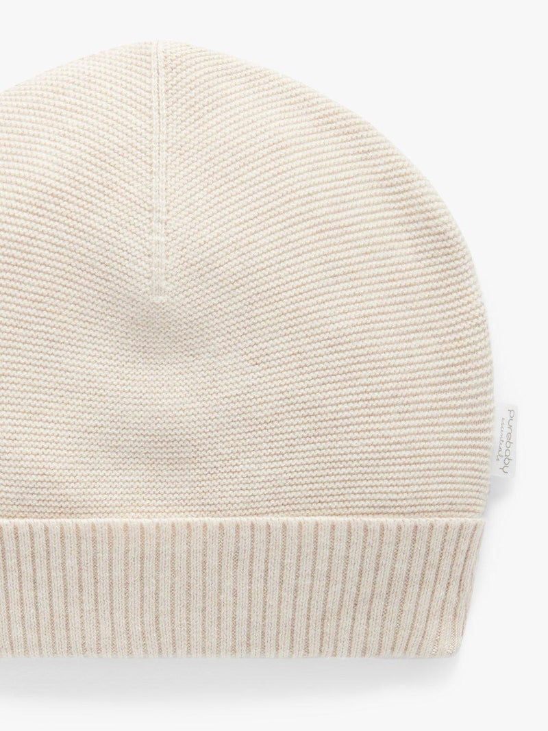 Purebaby textured beanie Wheat Melange - British product