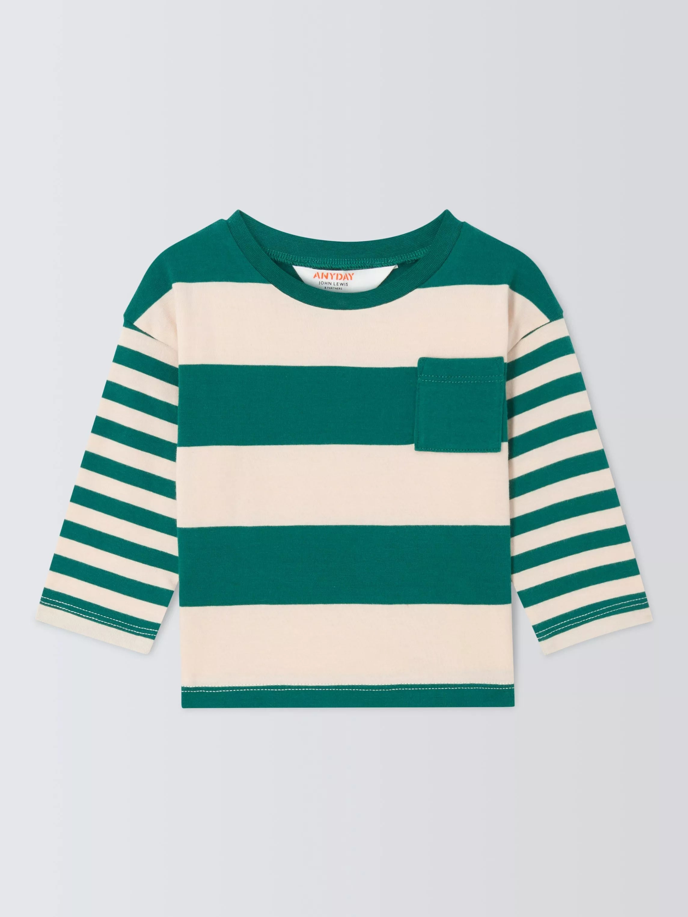 John Lewis ANYDAY Baby Stripe Long Sleeve Top, Multi - McGrocer