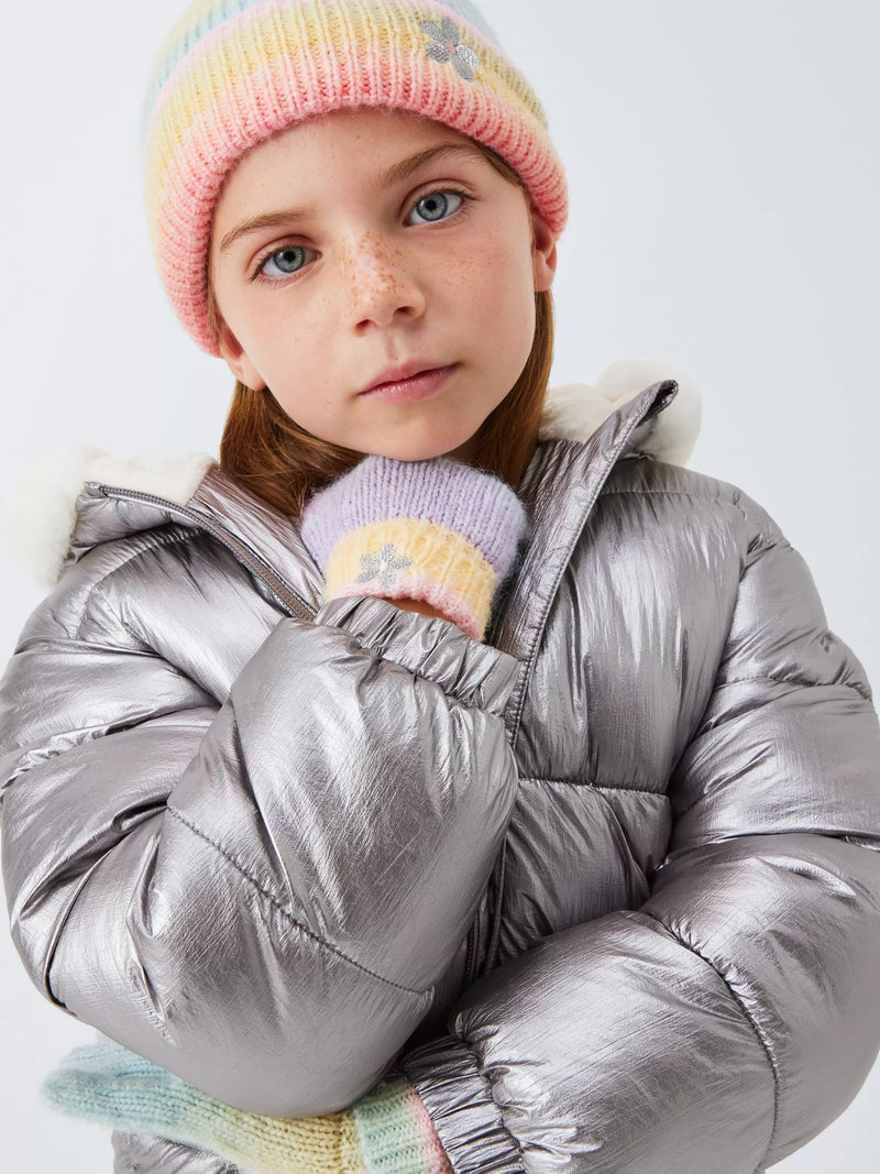 John Lewis ombre beanie hat and gloves set rainbow - British product
