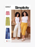 Simplicity S9957 sewing pattern for shorts and pants, imported from the UK