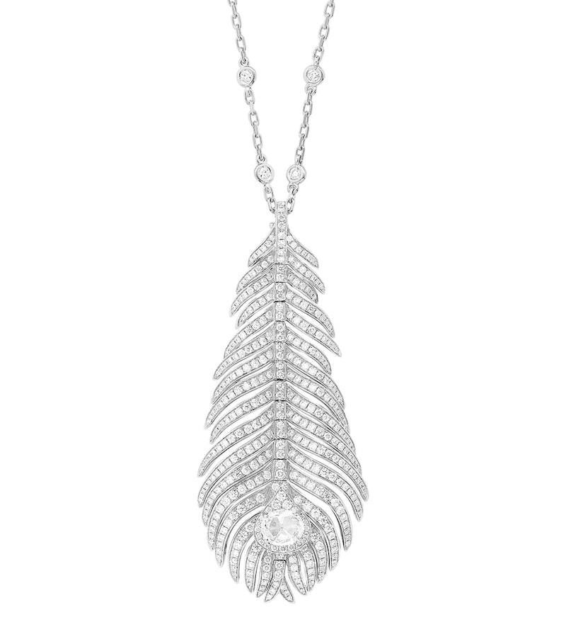 Boucheron Plume de Paon white gold diamond necklace - British product