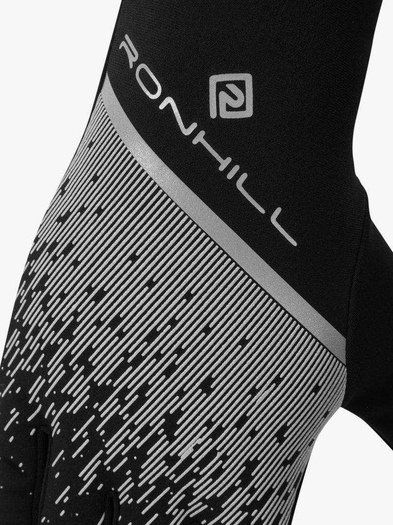 Ronhill reflektierende Thermohandschuhe schwarz/reflektierend, UK-Version