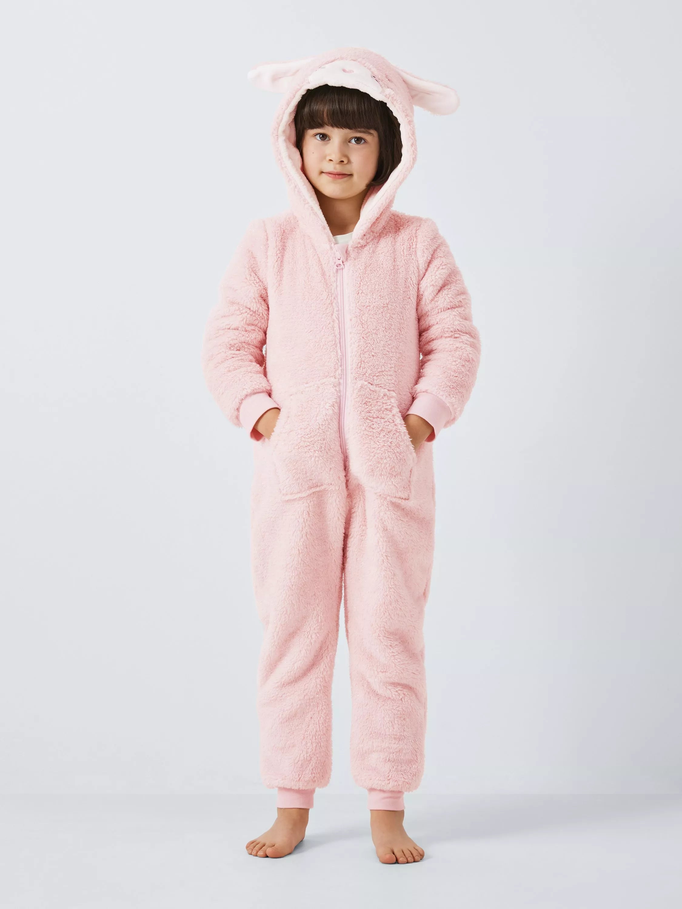 John Lewis Kids' Bunny Onesie, Pink - McGrocer