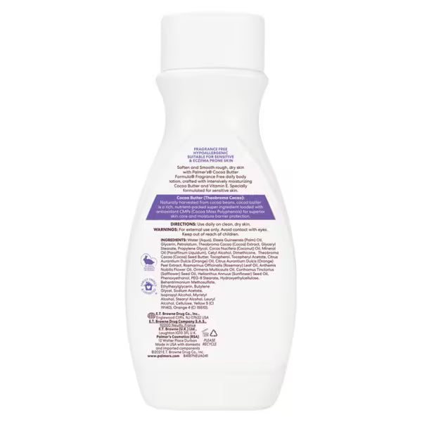 Palmer's Cocoa Butter Fragrance Free Body Lotion 250ml, imported from the UK