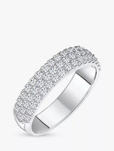 John Lewis Jools by Jenny Brown Pave Cubic Zirconia Half Eternity Ring Silver- Buy online at McGrocer