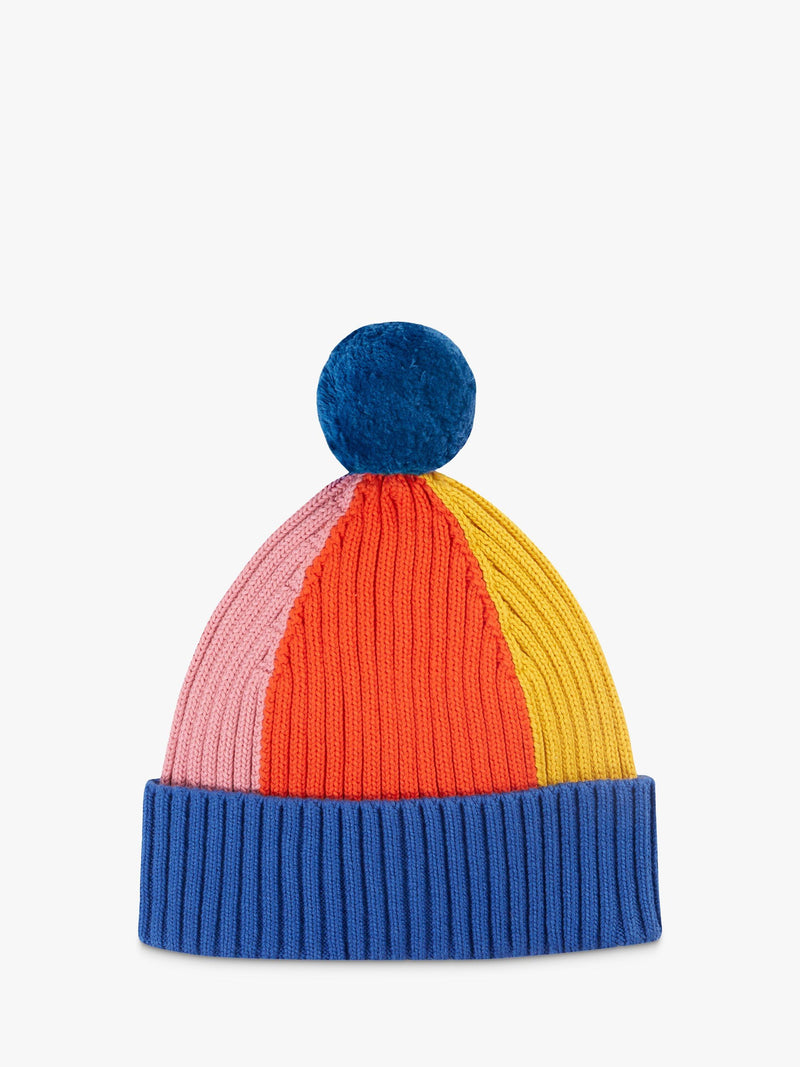 Frugi Kids' Rainbow Ribbed Bobble Hat - British product