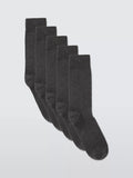 John Lewis charcoal cotton blend socks 5-pack, imported from the UK