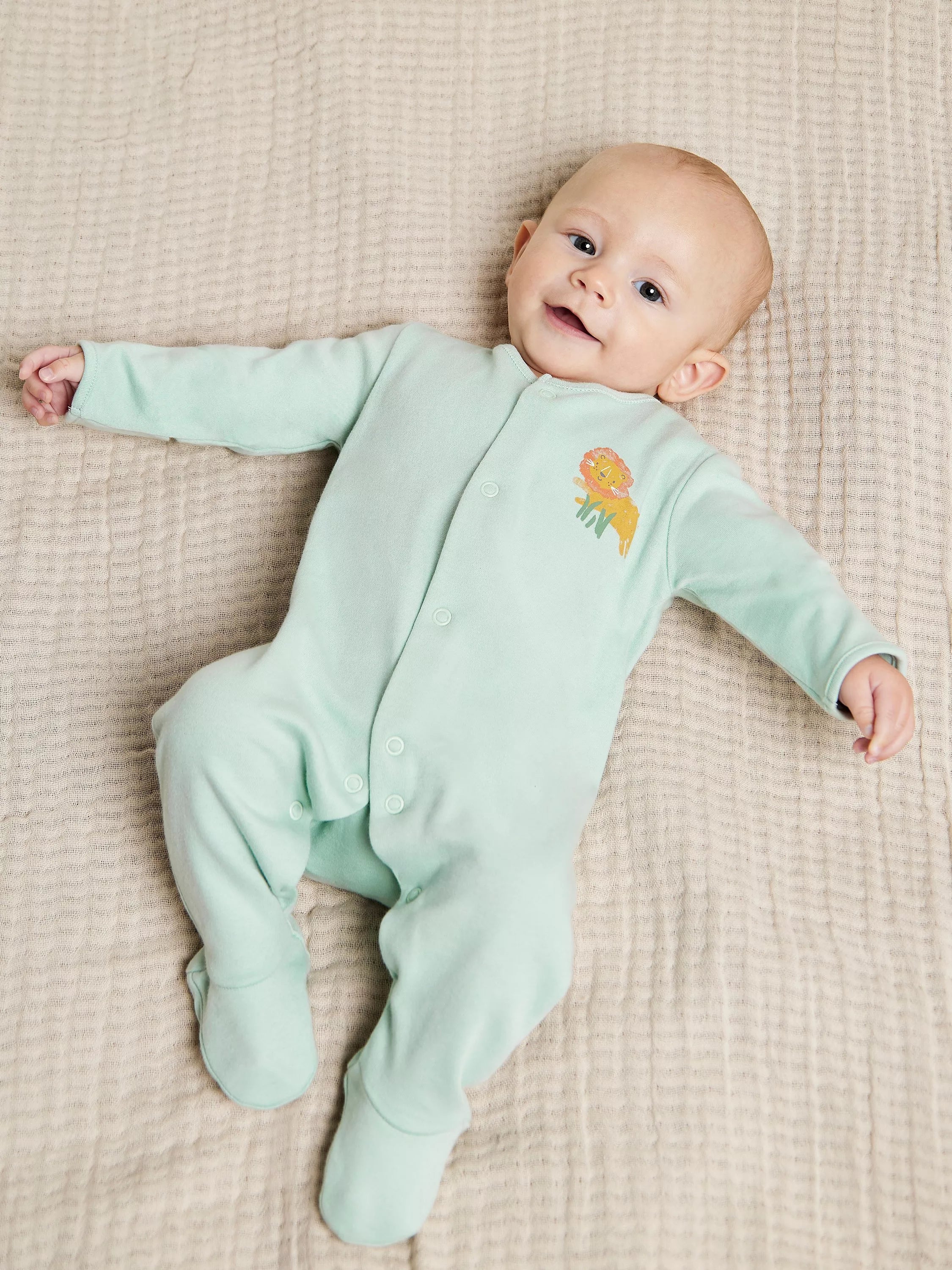 Mini Cuddles Baby Cotton Sleepsuits, Pack of 2, Multi - McGrocer