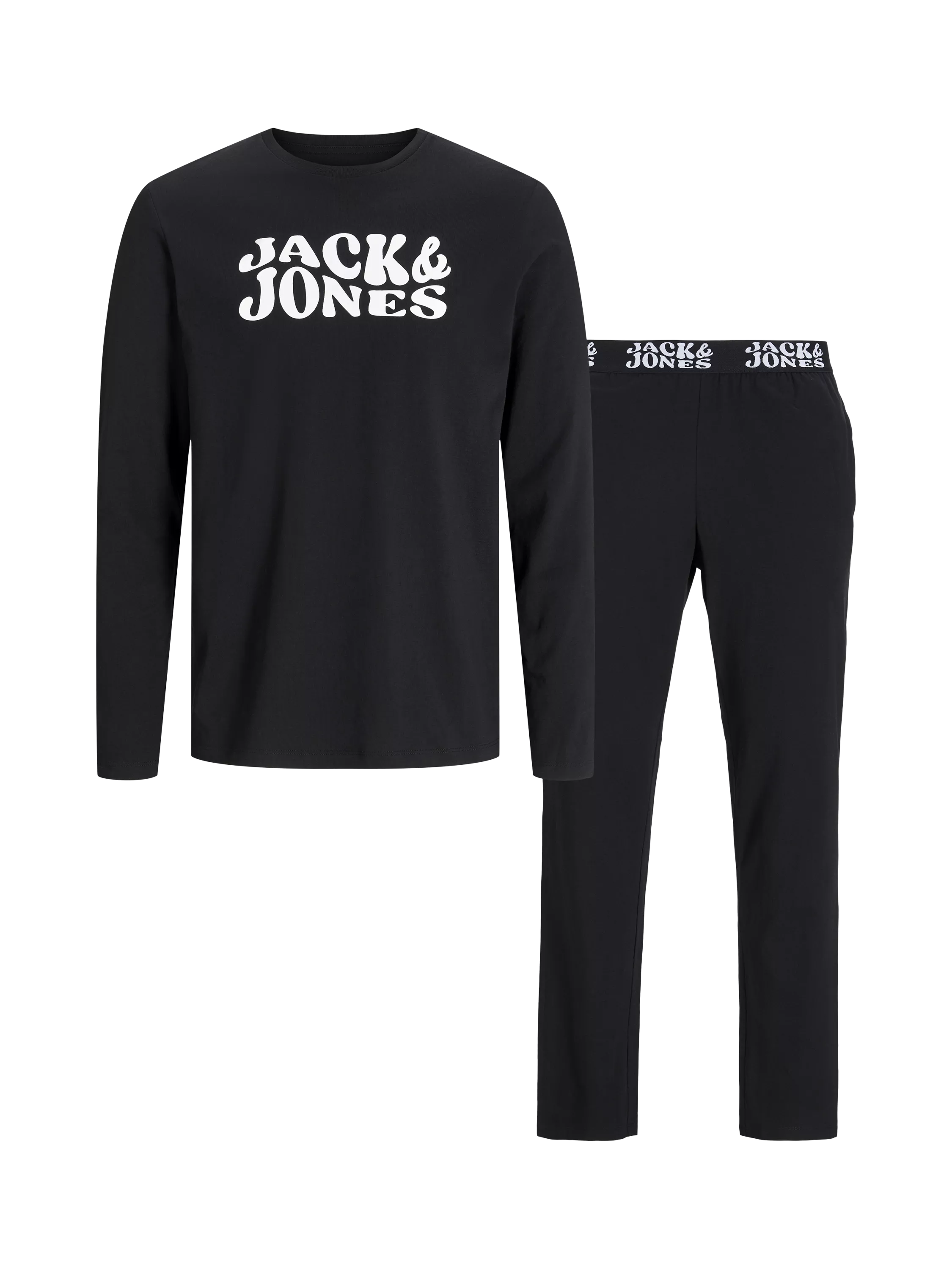 Jack & Jones Kids' Jacelton Cotton Pyjama Set, Black - McGrocer